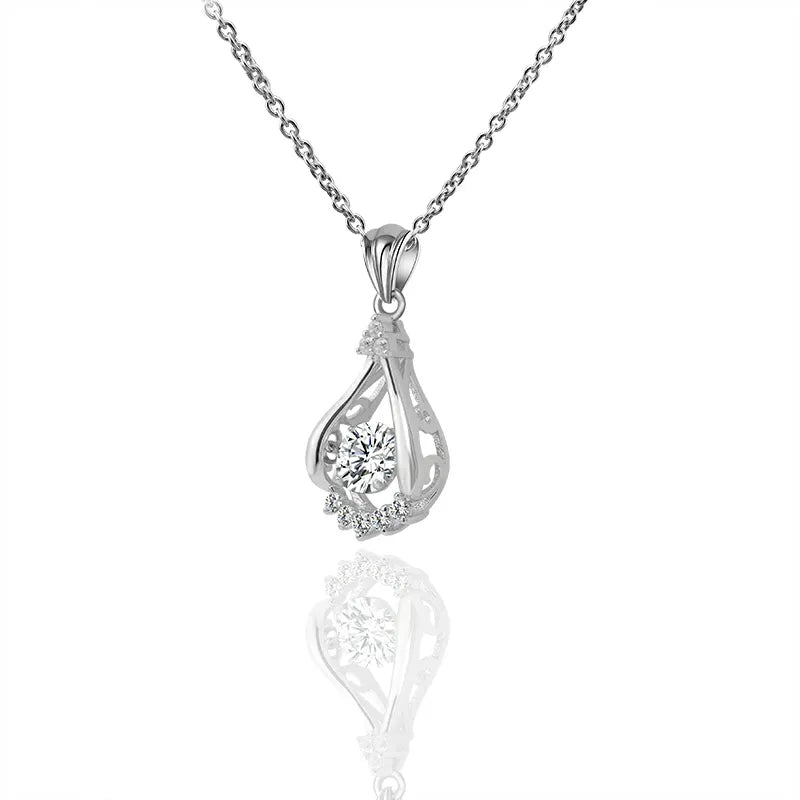 Tear Drop Moissanite Pendant Necklace