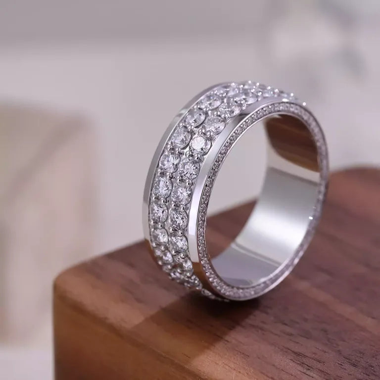 Double-Row Moissanite Eternity Ring