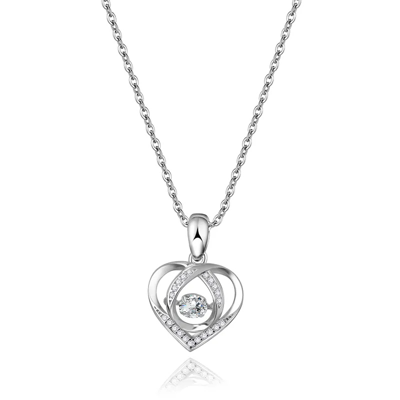 Lovely Heart Style Moissanite Pendant Necklace