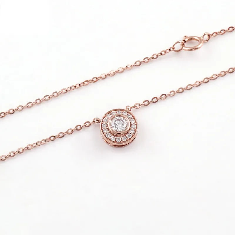 Round Brilliant Cut Moissanite Pendant Necklace