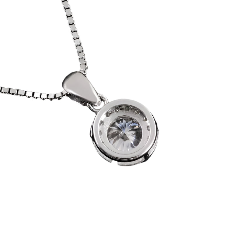 Halo Moissanite Pendant Necklace