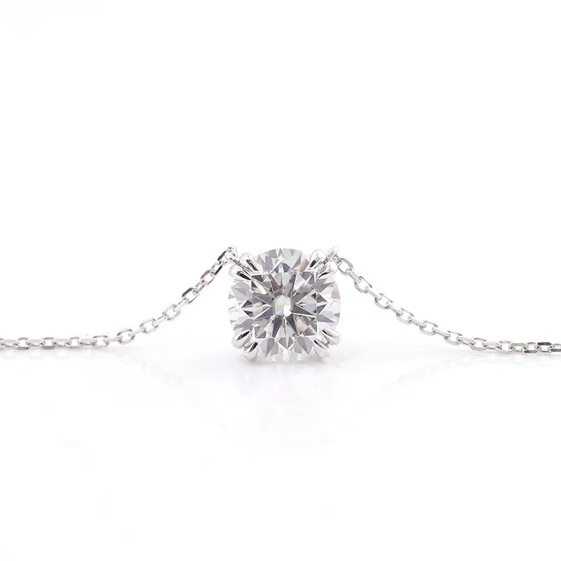 Solitaire Style Moissanite Pendant Necklace