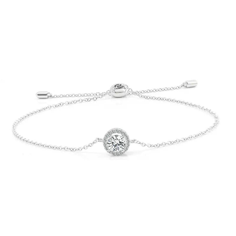 Halo Pendant Moissanite Bracelet