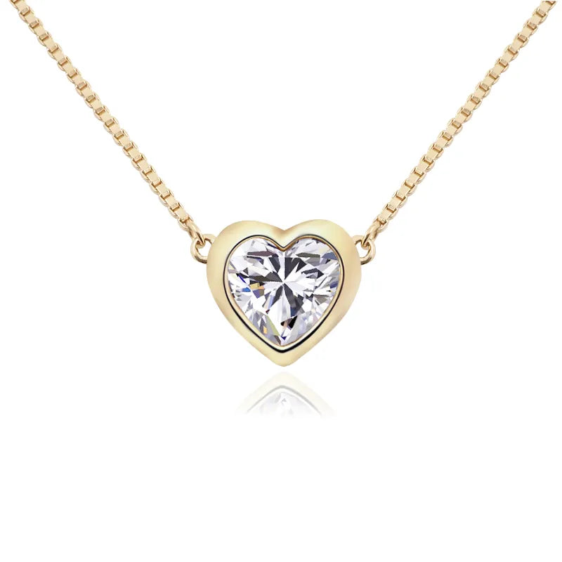 Classic Heart-Shaped Moissanite Pendant Necklace