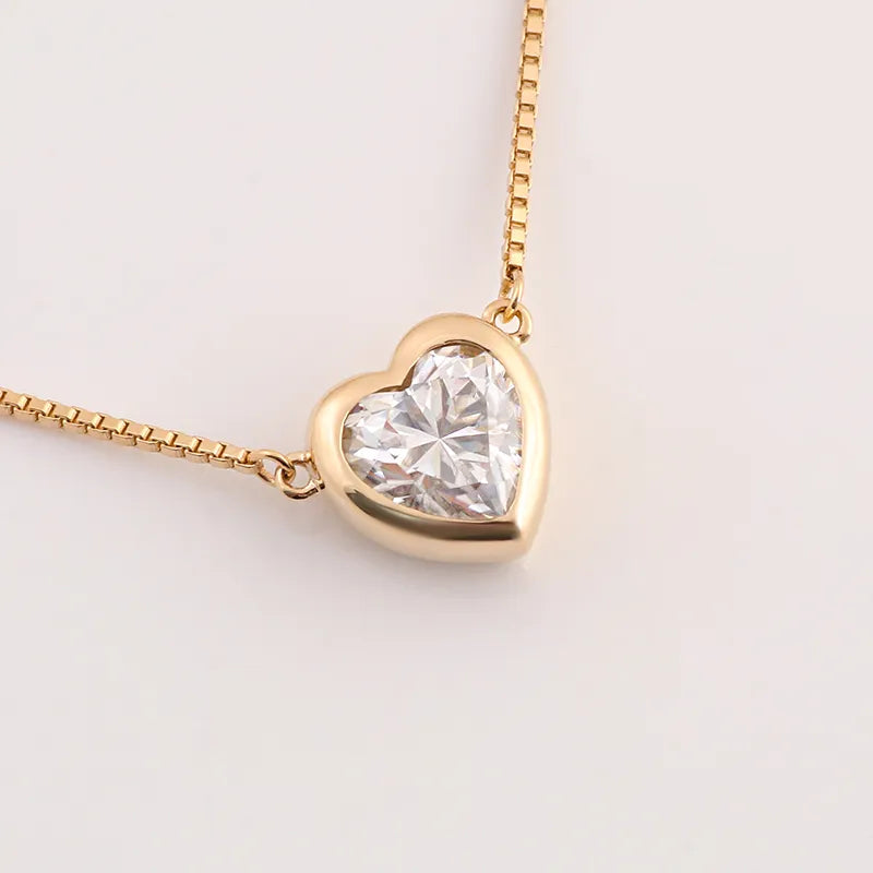 Classic Heart-Shaped Moissanite Pendant Necklace