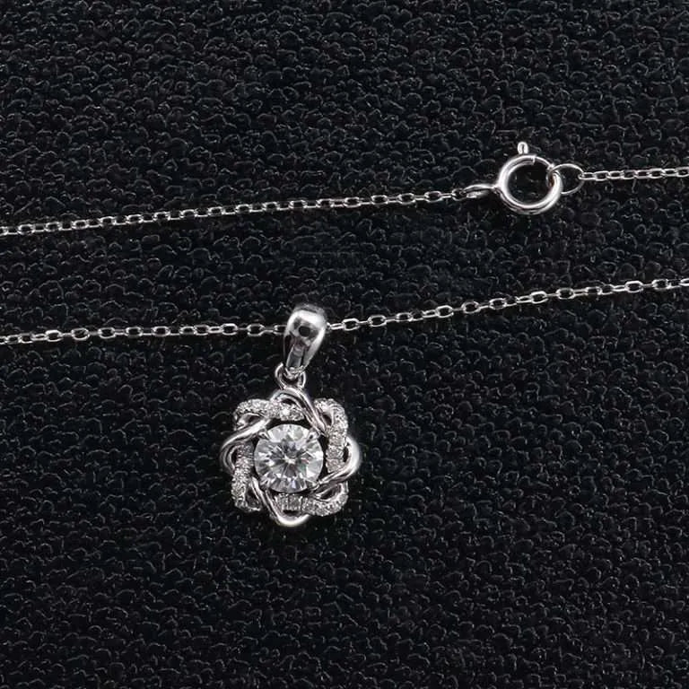 Twist Moissanite Pendant Necklace