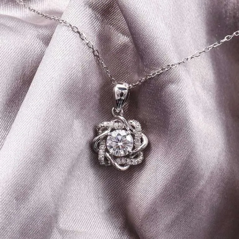 Twist Moissanite Pendant Necklace