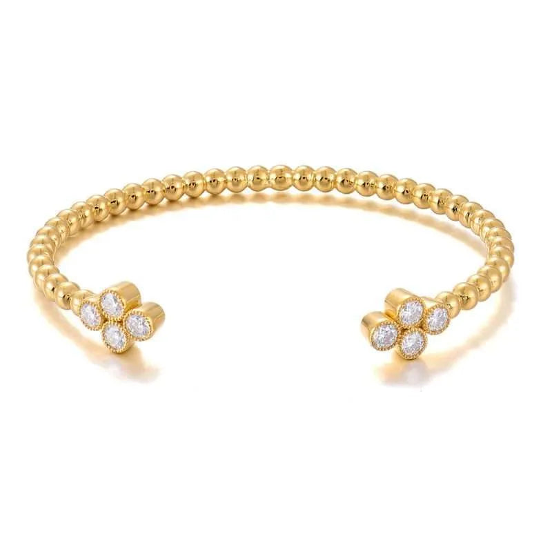 Open Quatrefoil Bujukan Bead Cuff Bracelet