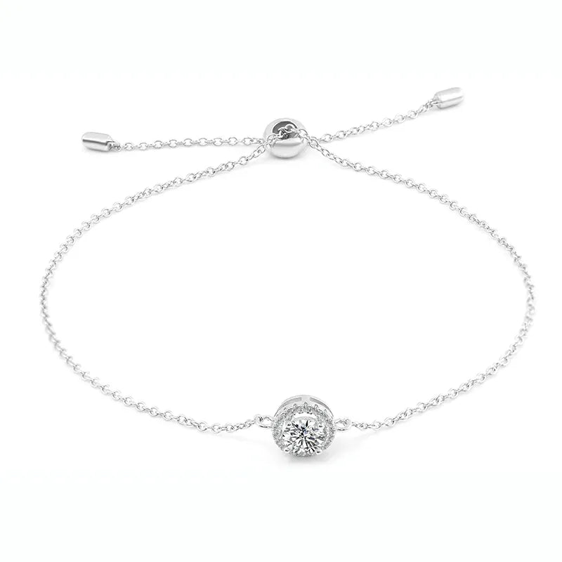 Halo Pendant Moissanite Bracelet