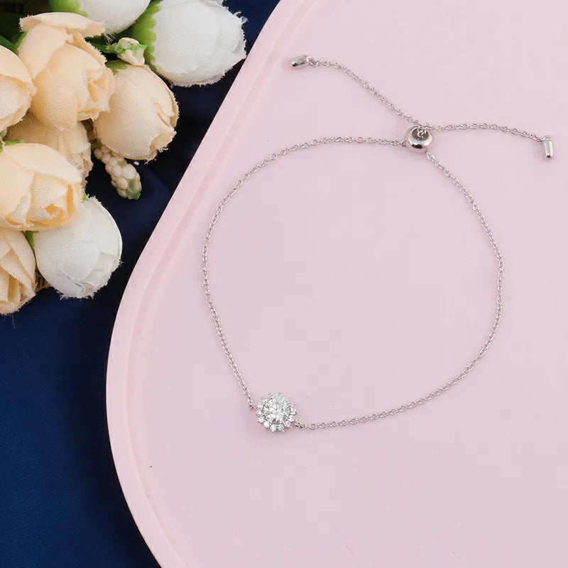 Sun Pendant Moissanite Bracelet