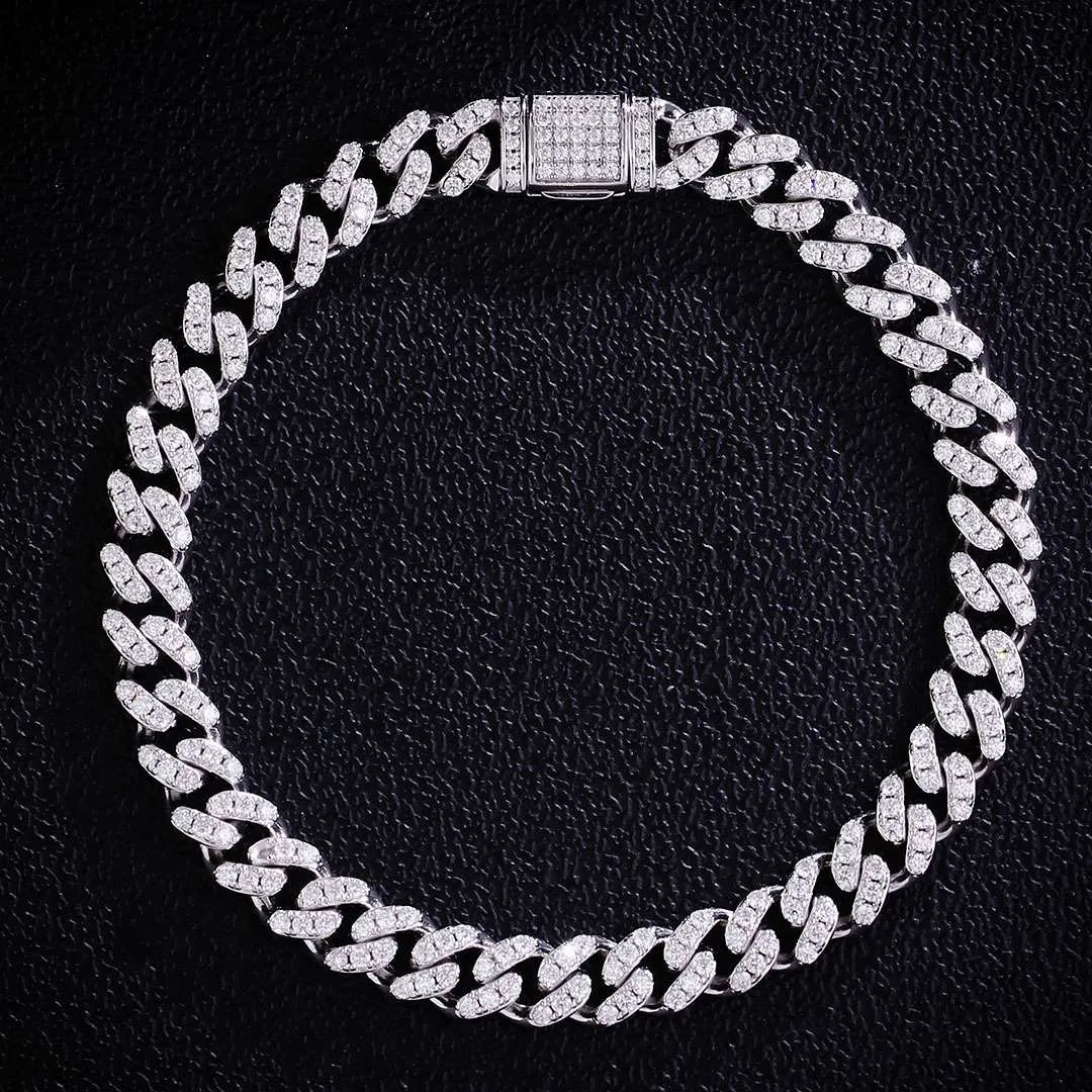 Gelang Moissanite Miami Cuban Link 6MM yang Ditinggikan