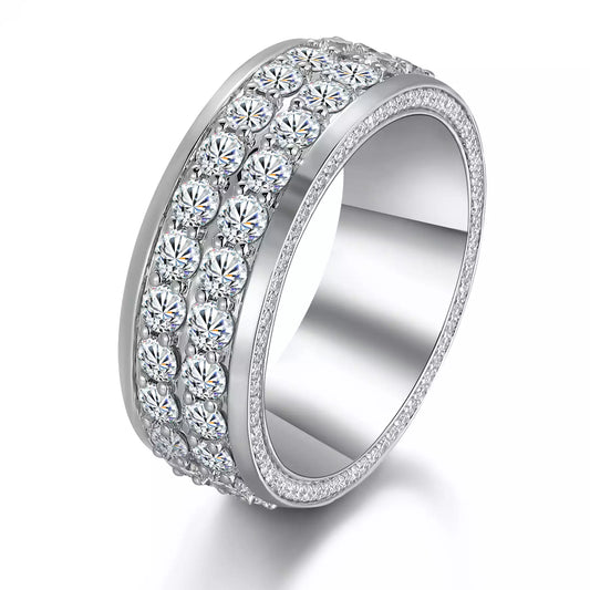 Double-Row Moissanite Eternity Ring